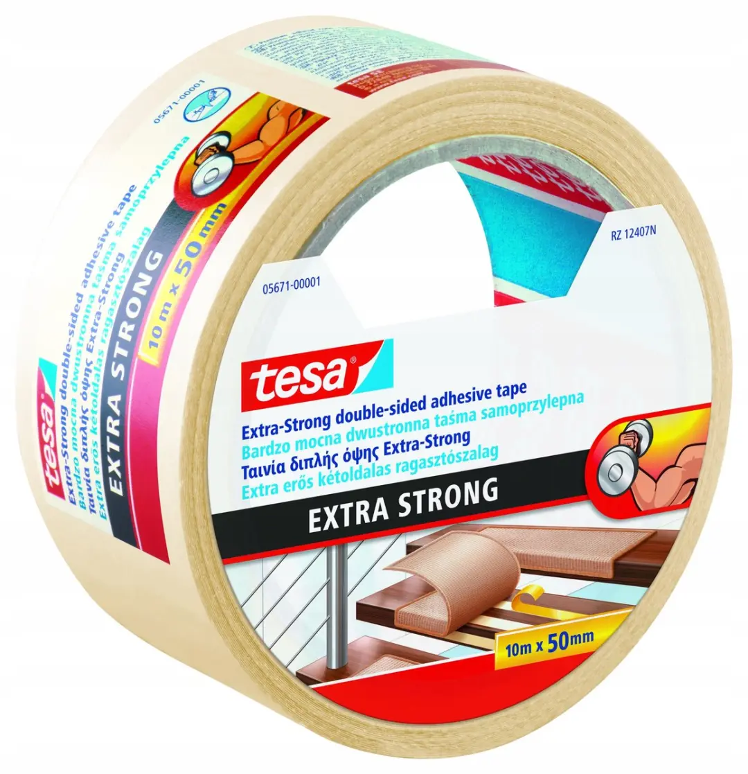 Tesa Extra Sterke Tapijttape 10m x 50mm - Wit