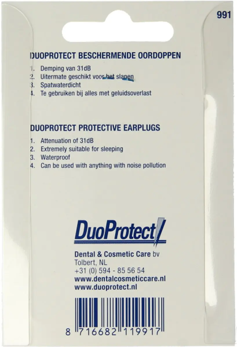 Duoprotect Oordoppen Beschermend - Blauw