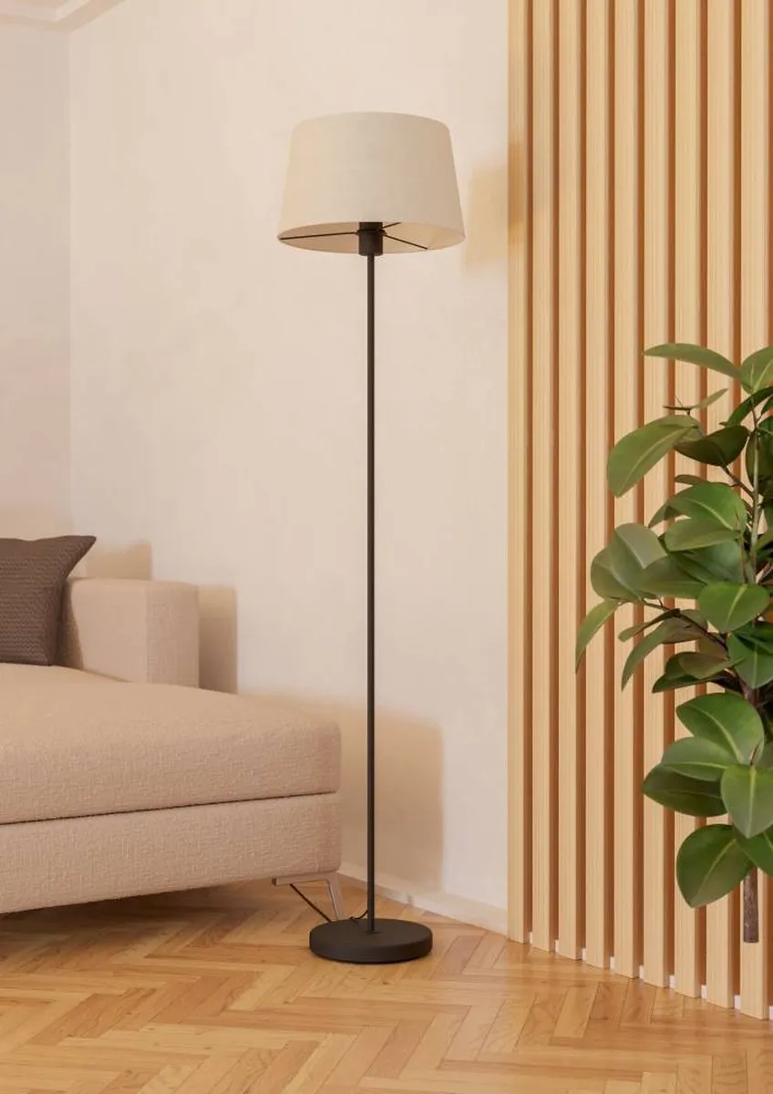Eglo Febres Vloerlamp E27 153cm - Zwart/Wit