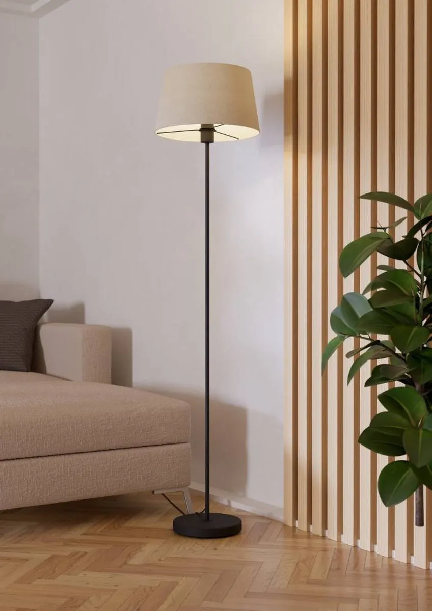 Eglo Febres Vloerlamp E27 153cm - Zwart/Wit