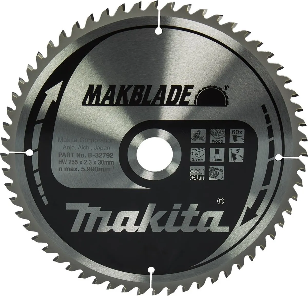 Makita B-32792 Afkortzaagblad Hout 255mm 60T