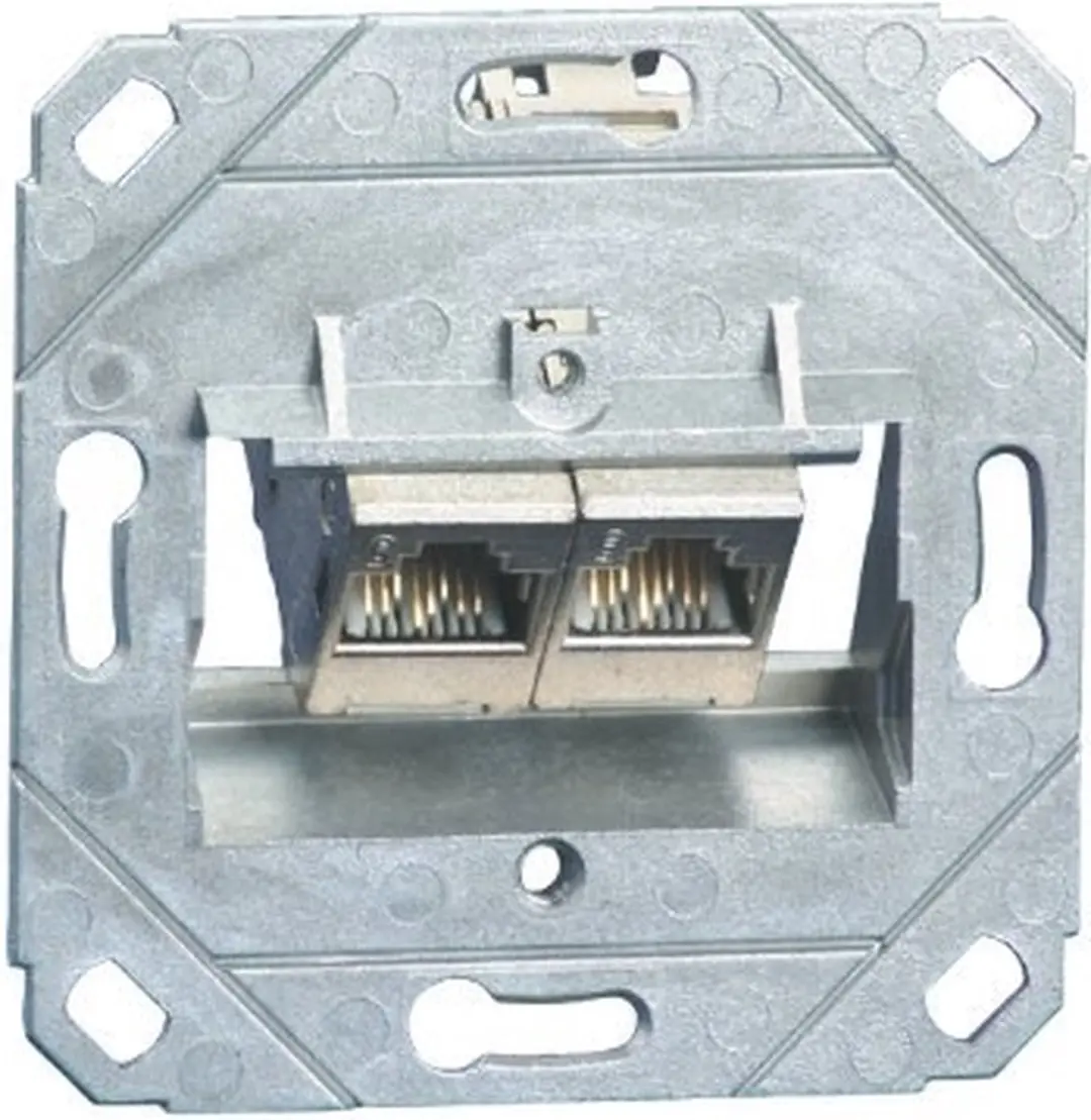 METZ CONNECT 130B12D21200-E RJ-45 Module - 2x Cat.6a - Metallic