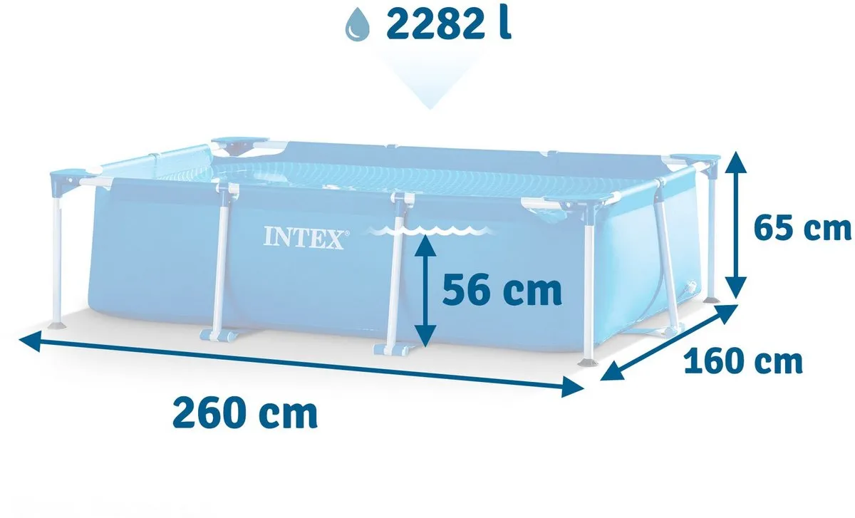 Intex Frame Zwembad 260x160x65cm - 2282L - Blauw - afbeelding 2 van 5
