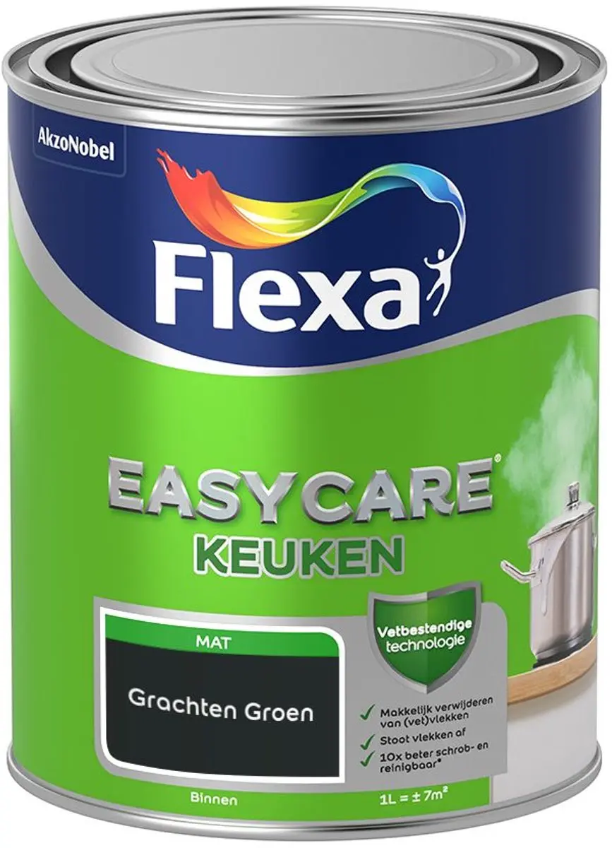 Flexa Easycare Keuken Mengverf 1L - Grachten Groen