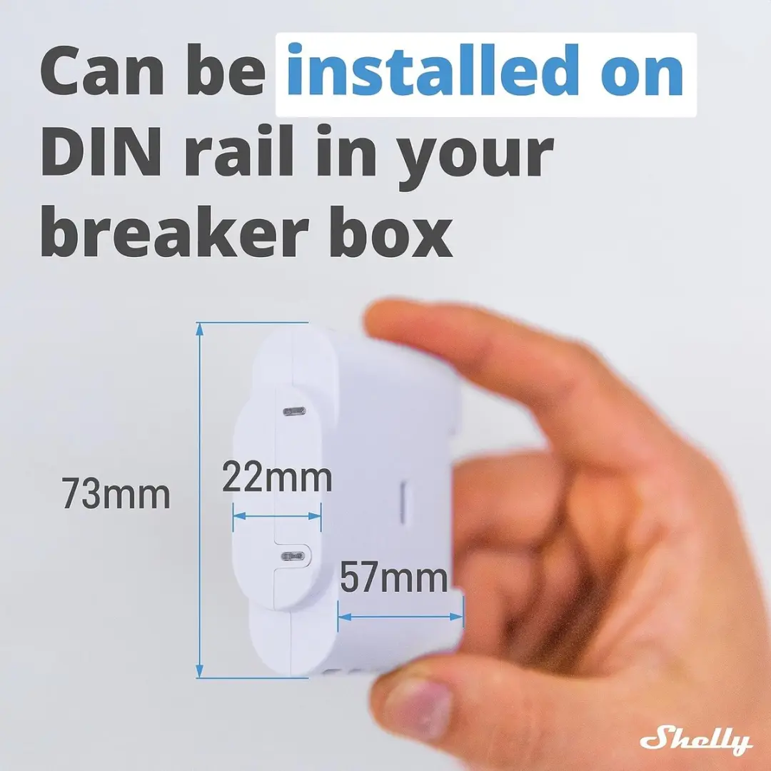 Shelly 3EM Driefasige Energiemeter 120A - Wit