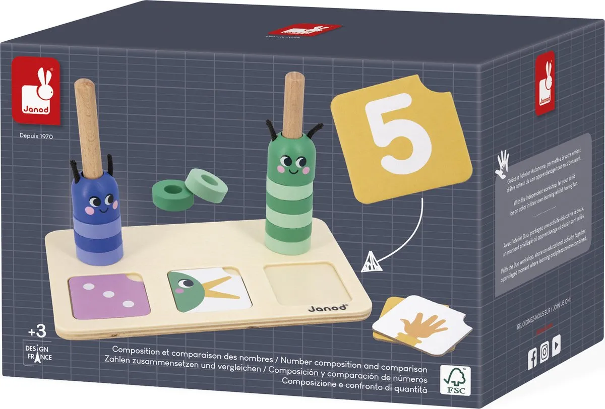 Janod Leer Tellen En Vergelijken Educatief Spel - Multikleur - afbeelding 6 van 6