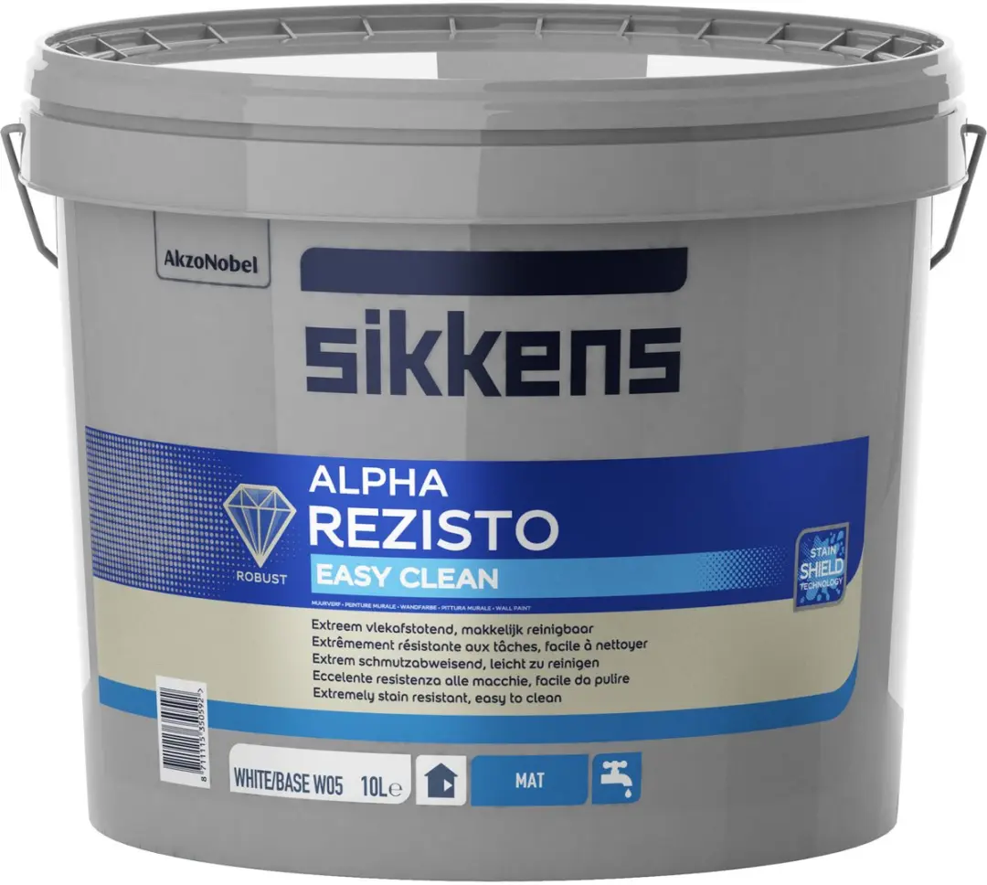 Sikkens Alpha Rezisto Easy Clean Muurverf 10L - Wit - Klasse 1