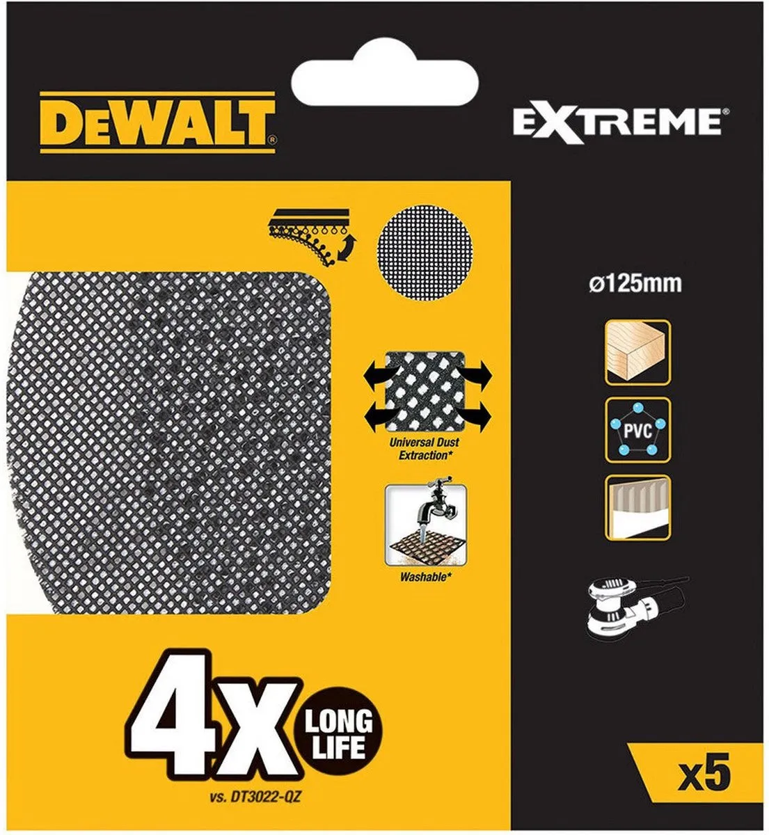 DeWalt DTM8560 Mesh Schuurgaas 125mm K60 - 5 Stuks