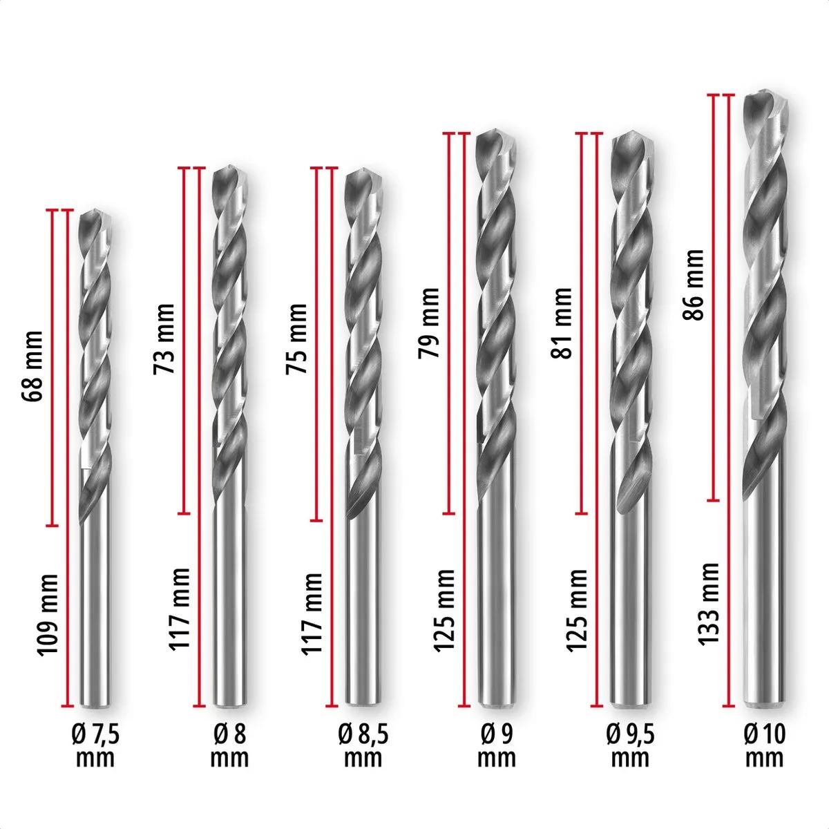 Einhell Borenset 19-delig HSS-G Silver - Metaal/Aluminium