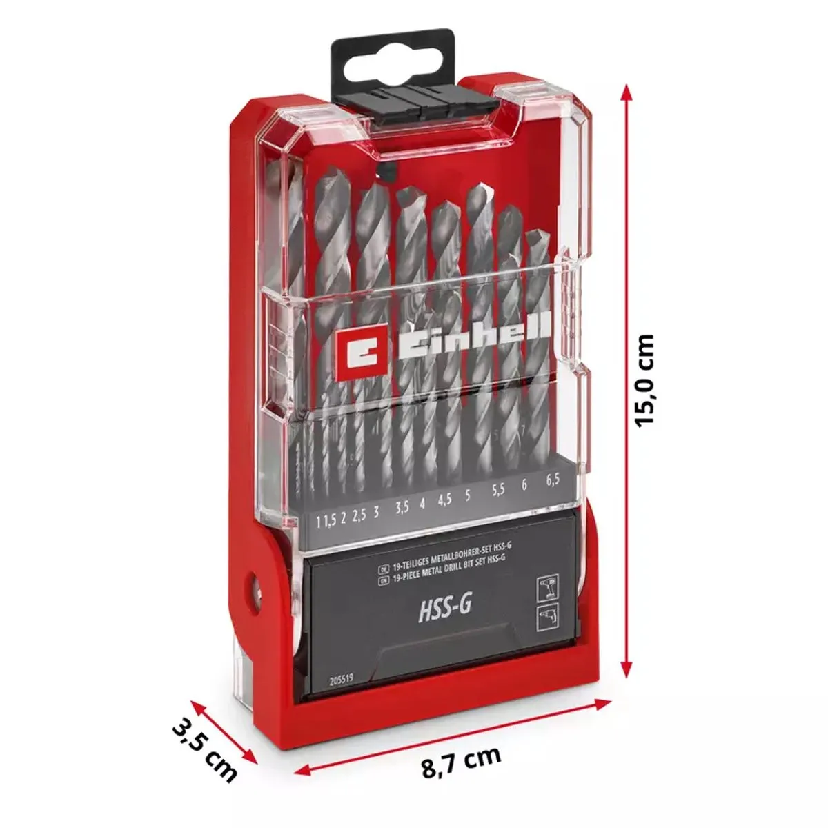 Einhell Borenset 19-delig HSS-G Silver - Metaal/Aluminium