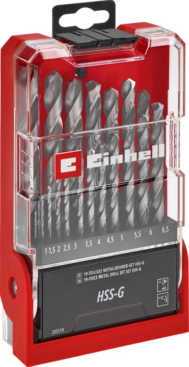 Einhell Borenset 19-delig HSS-G Silver