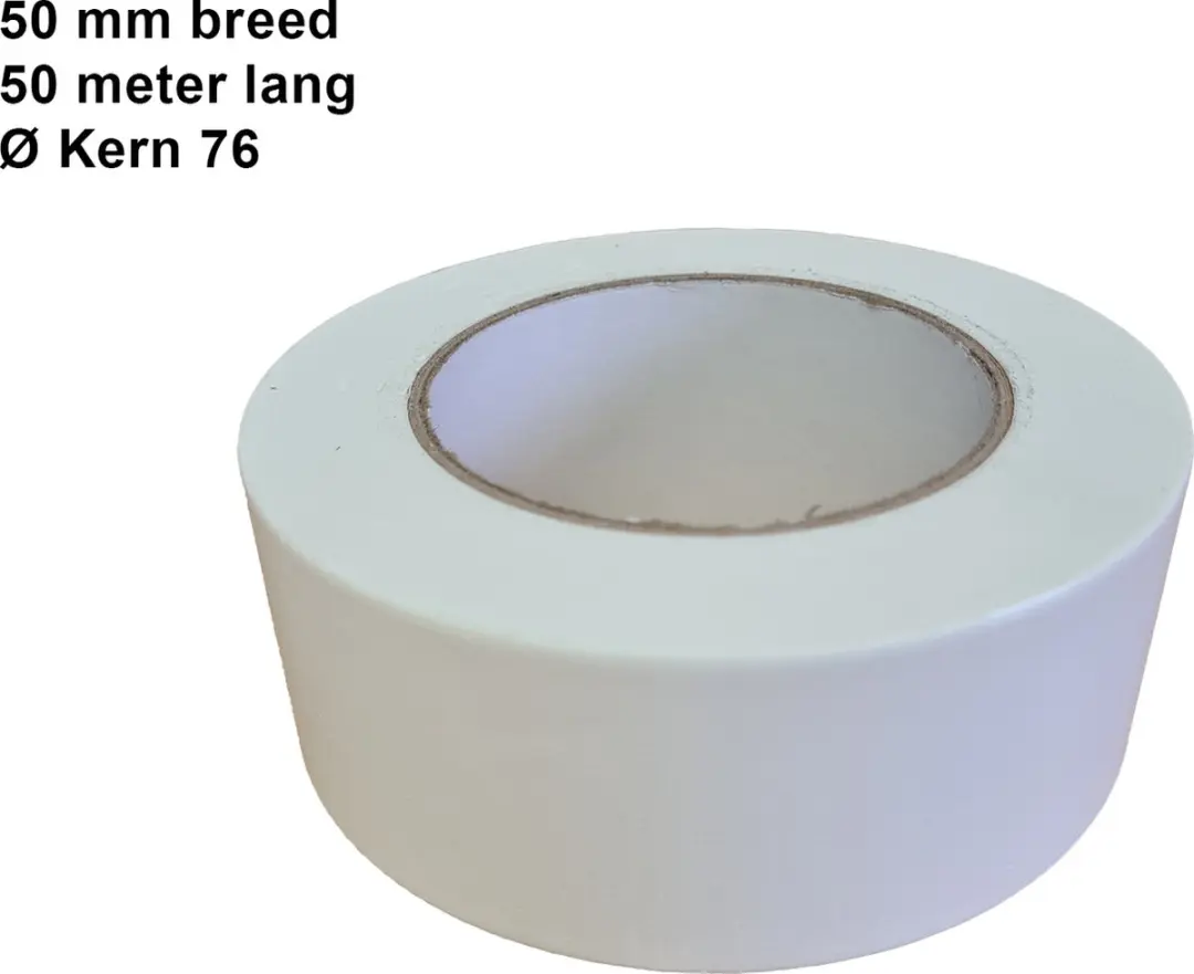 Kortpack Ducttape 50mm x 50m - 24 Rollen Wit