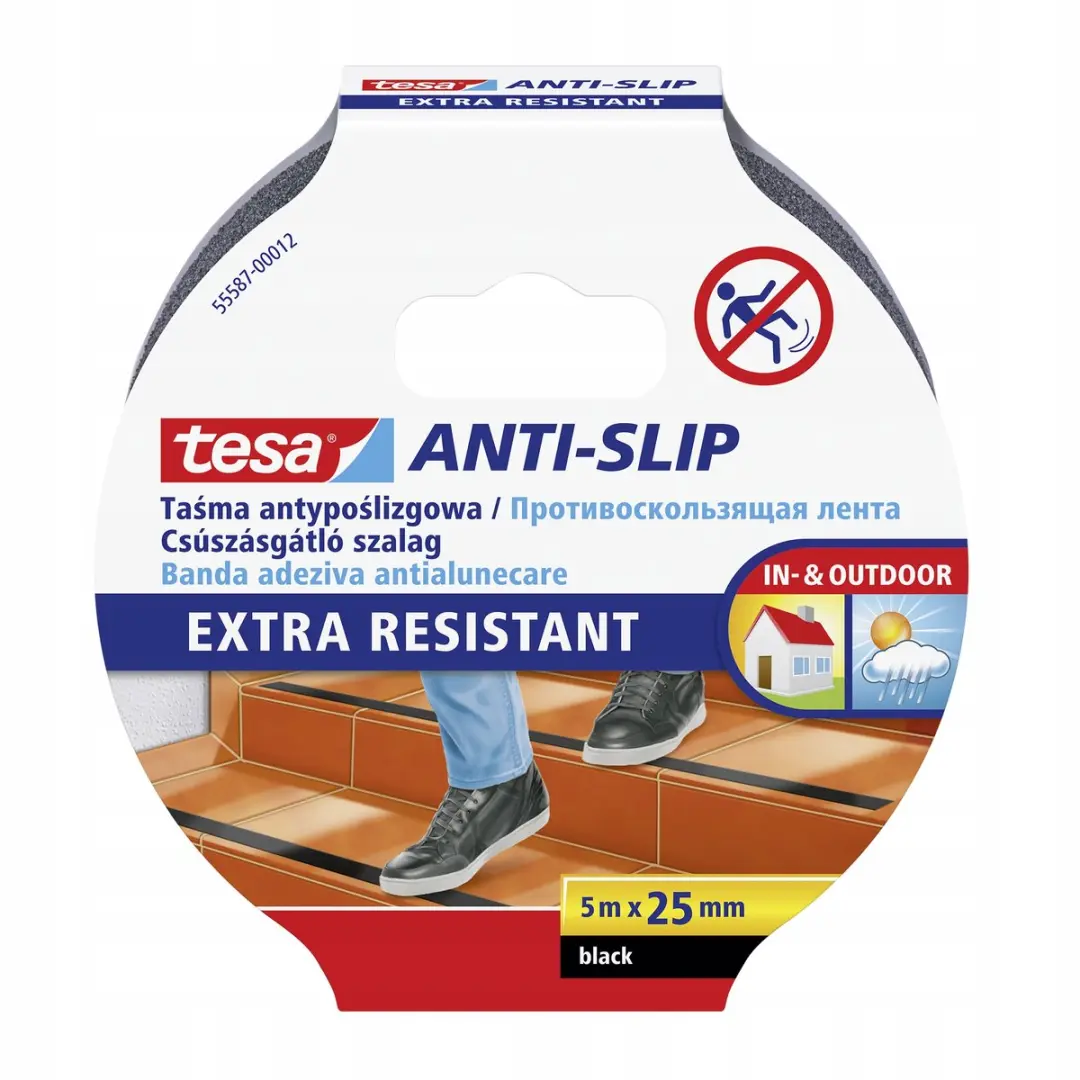 Tesa Antislip Tape 5m - Zwart