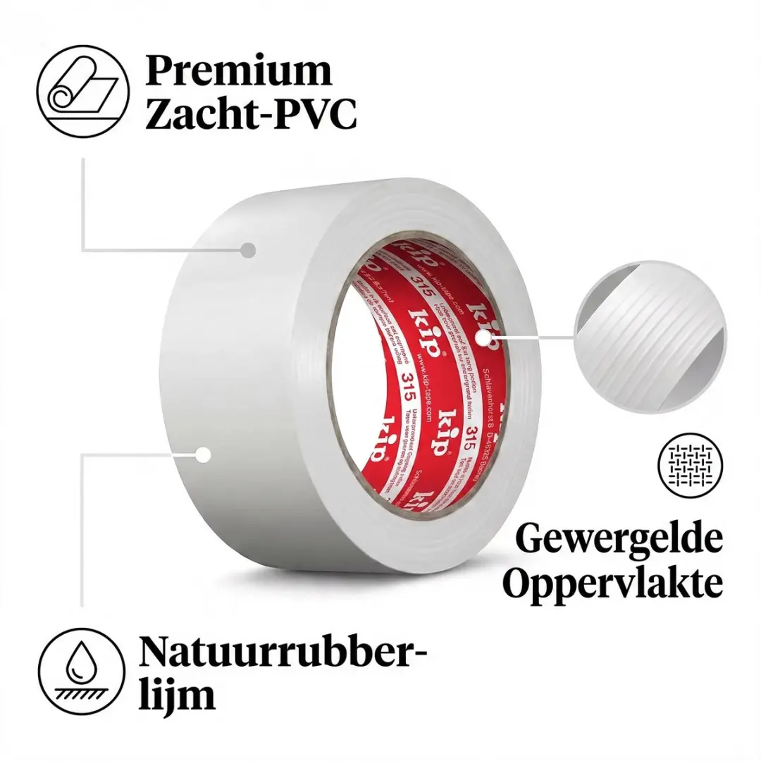 Kip 315 PVC Masking Tape 50mm - Wit