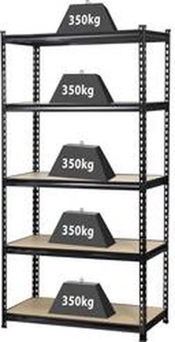 TOOLCRAFT Stellingkast 350kg - Antraciet/Zwart - afbeelding 6 van 6
