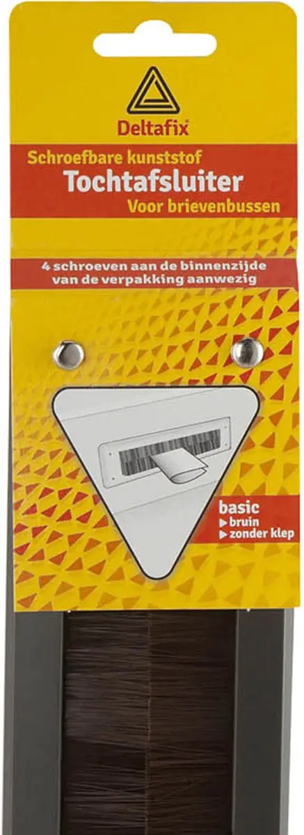 Deltafix Brievenbusborstelplaat Zwart - Bruine borstels