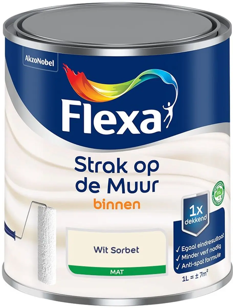 Flexa Strak Op De Muur Binnenmat Wit Sorbet Mengverf 1L
