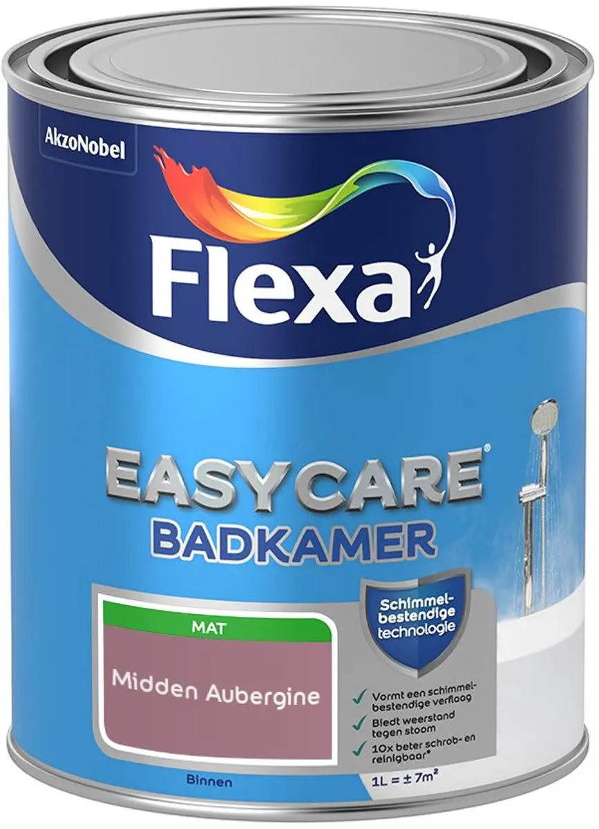 Flexa Easycare Badkamer Midden Aubergine Mengverf 1L