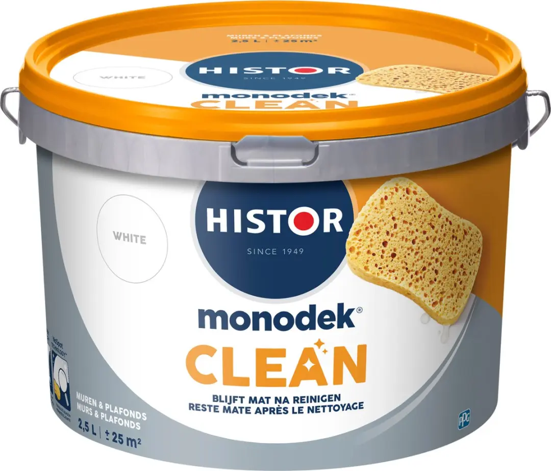 Histor Monodek Clean Muurverf Mat Wit 10L