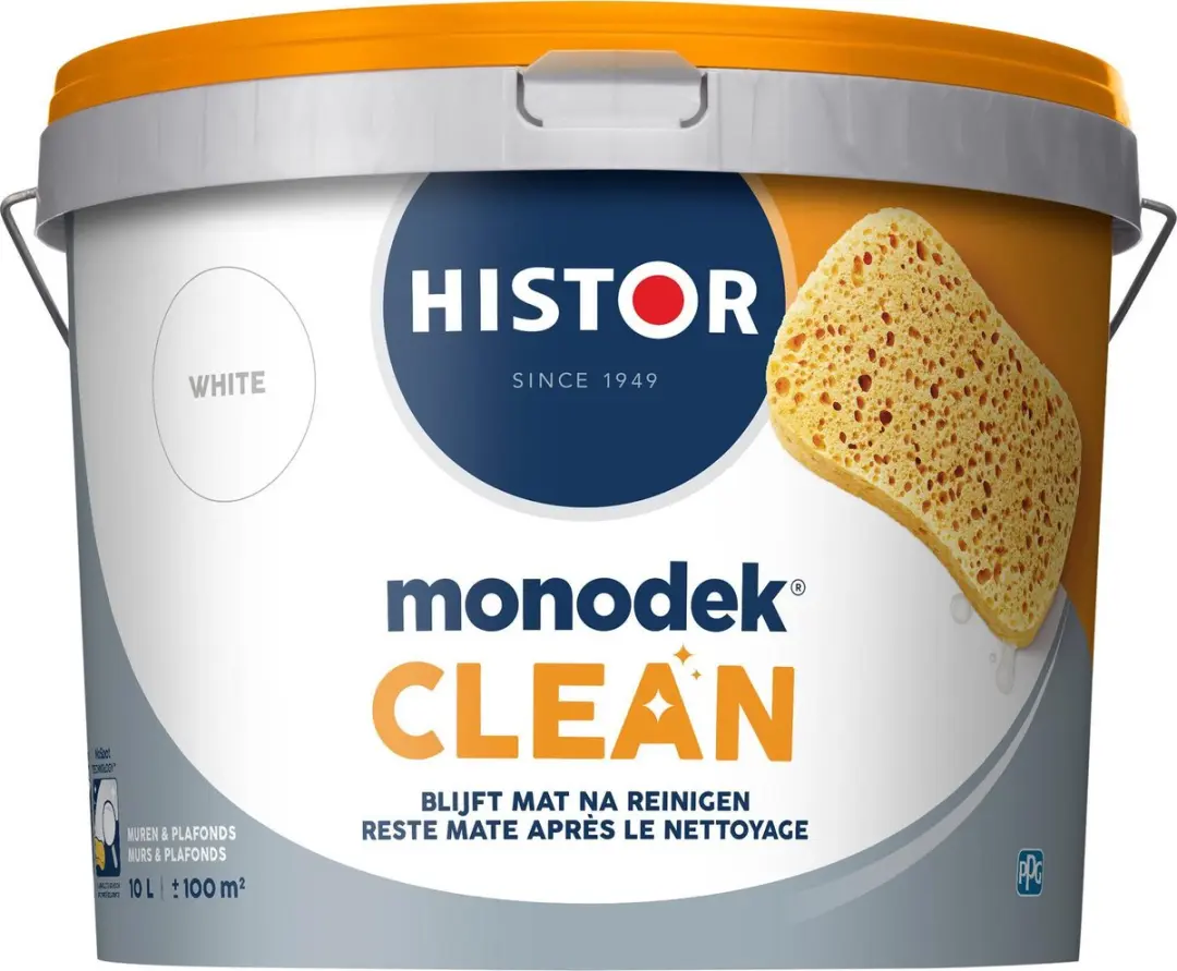 Histor Monodek Clean Muurverf Mat Wit 10L