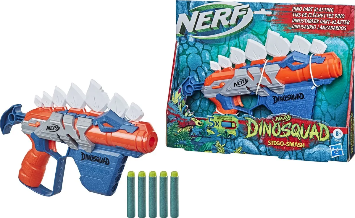 Nerf Dinosquad Stegosmash - Blauw/Rood