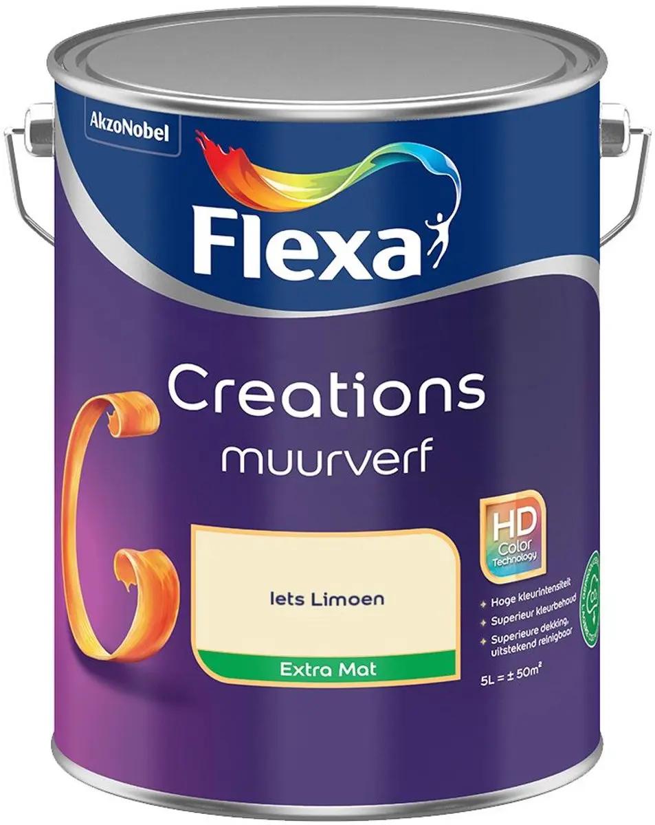 Flexa Creations Muurverf Extra Mat Iets Limoen 5L