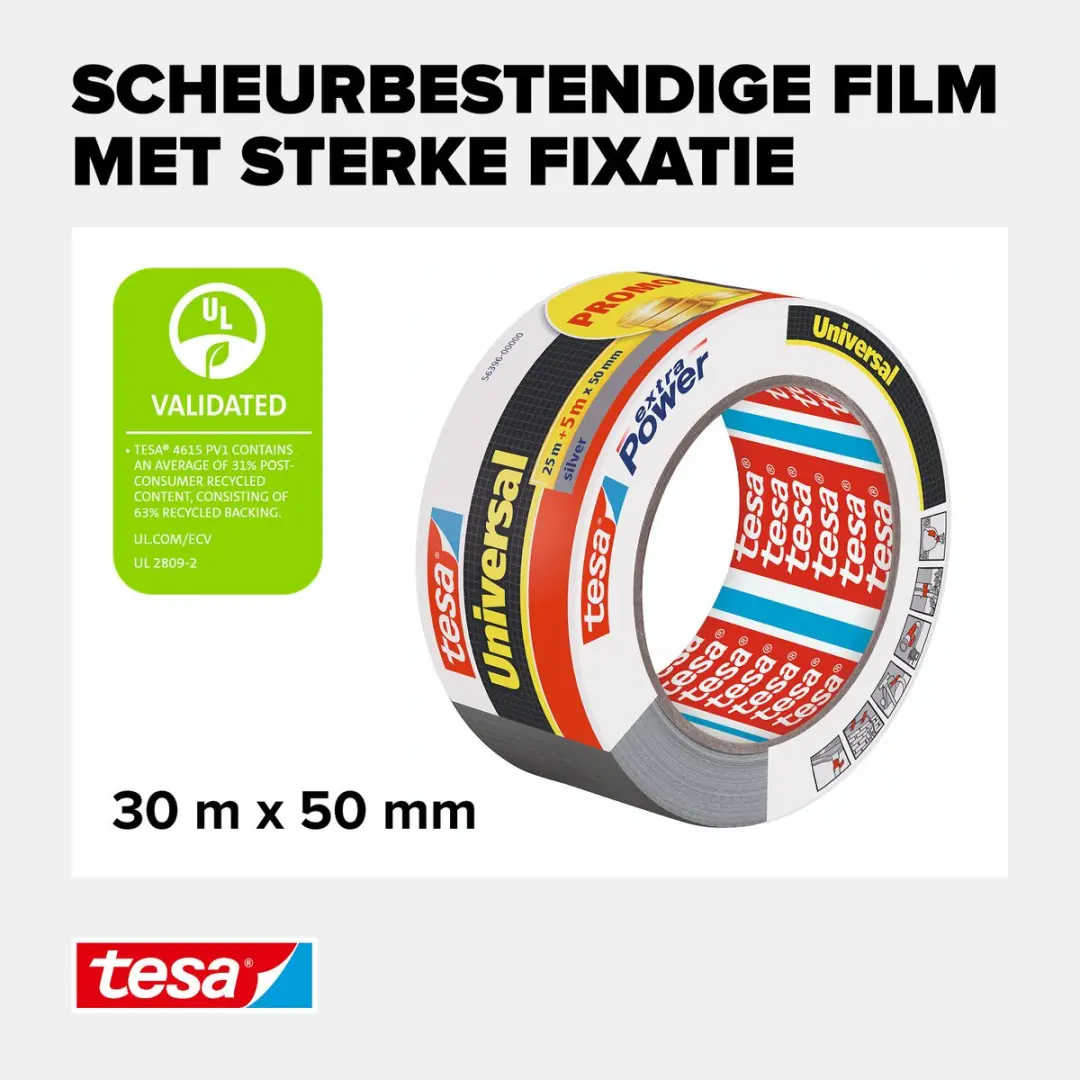 Tesa Extra Power Textieltape 1 Stuk - Zwart