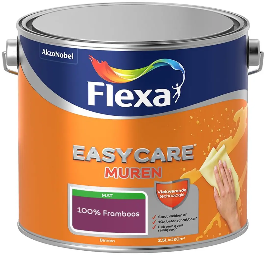 Flexa Easycare Murenverf 100% Framboos 2,5L