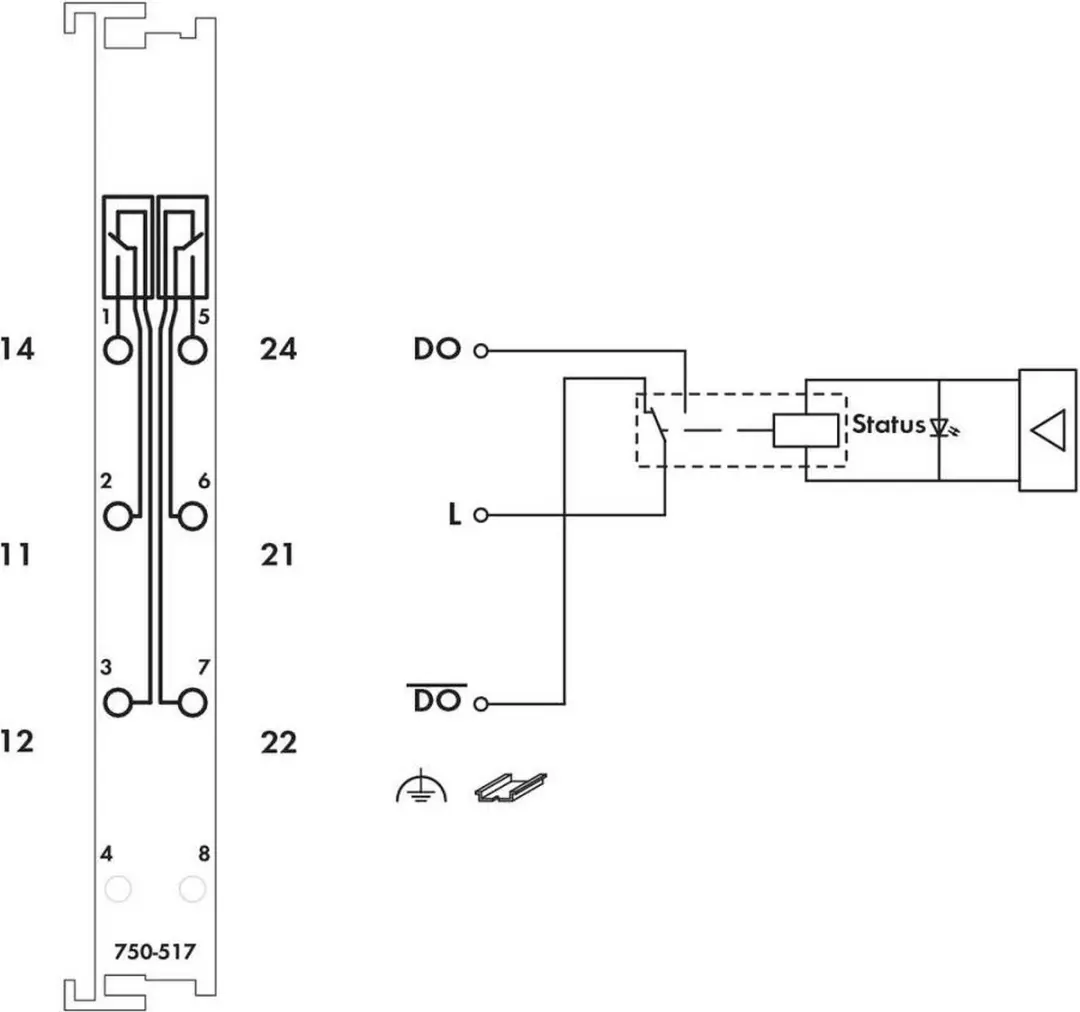 WAGO 750-517 PLC Uitgangsmodule - Grijs