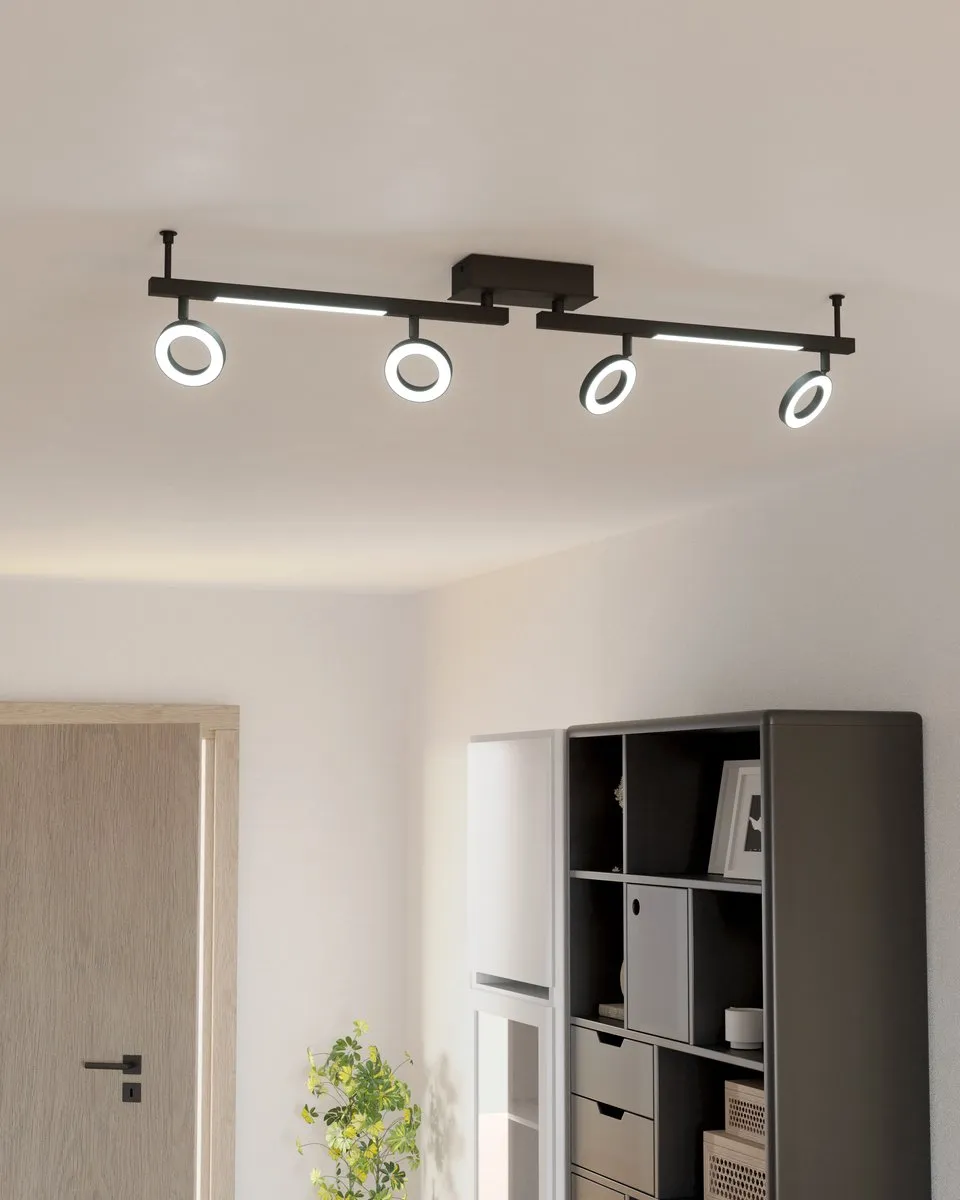 Eglo Cardillio 2 Spot LED Plafondlamp 98,5cm - Zwart