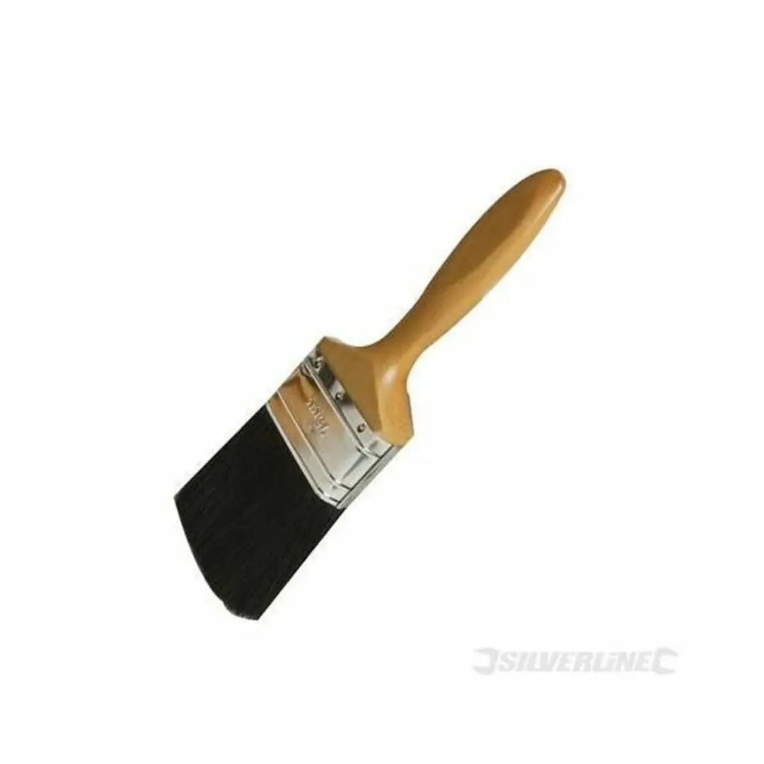 Silverline Schilderskwast 100mm - Houten handvat - Zwart