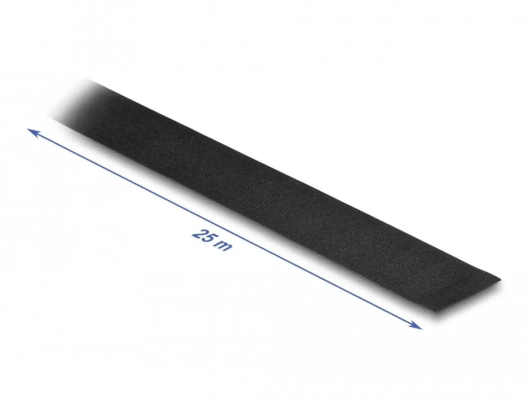 Delock Stoffen Tape 25m x 25mm - Zwart
