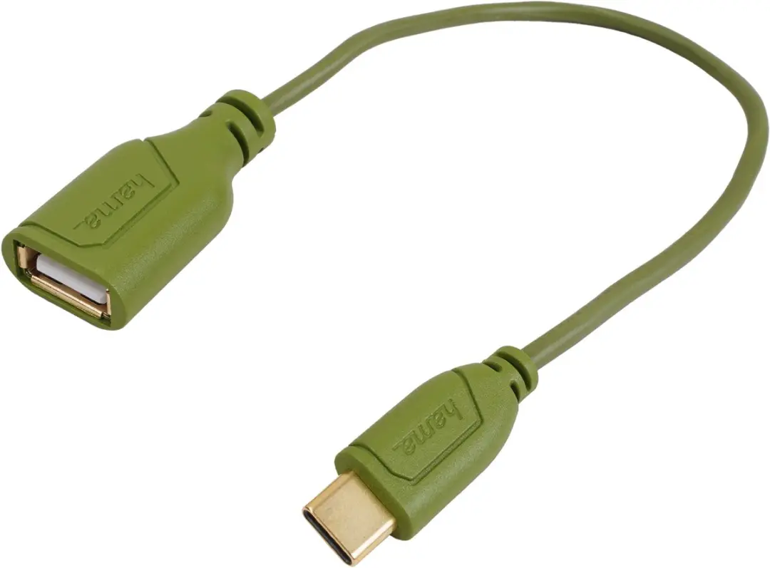 Hama USB-C naar USB-A Adapterkabel OTG Flexi&Slim - Groen