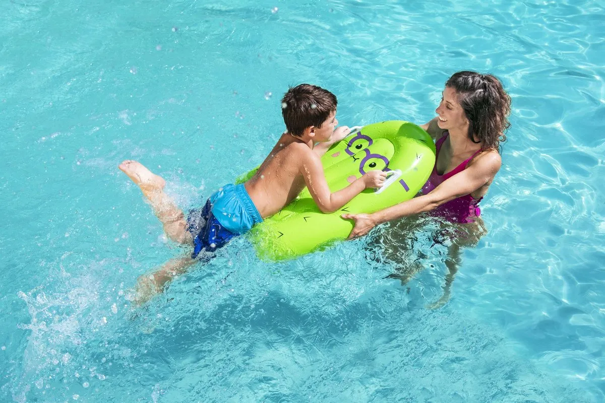 Bestway Surf Buddy Ride-On 84x56cm - Geel/Rood/ Groen