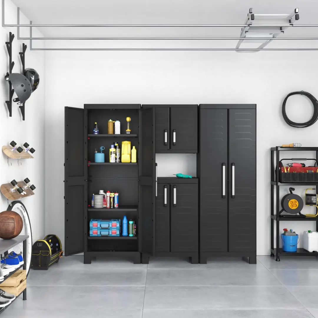 Keter Detroit Opbergkast 45x65x182cm - 4 Planken - Zwart