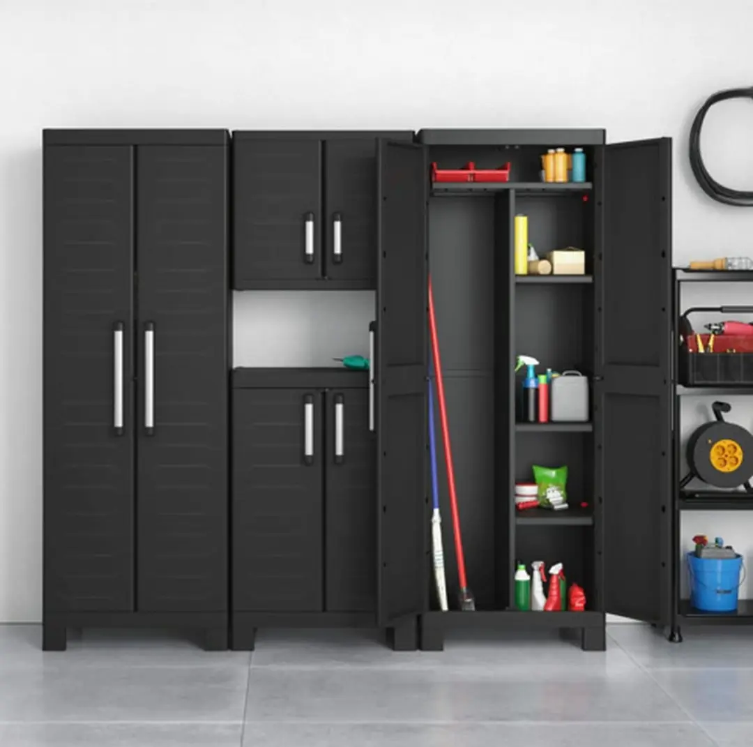 Keter Detroit Opbergkast 45x65x182cm - 4 Planken - Zwart