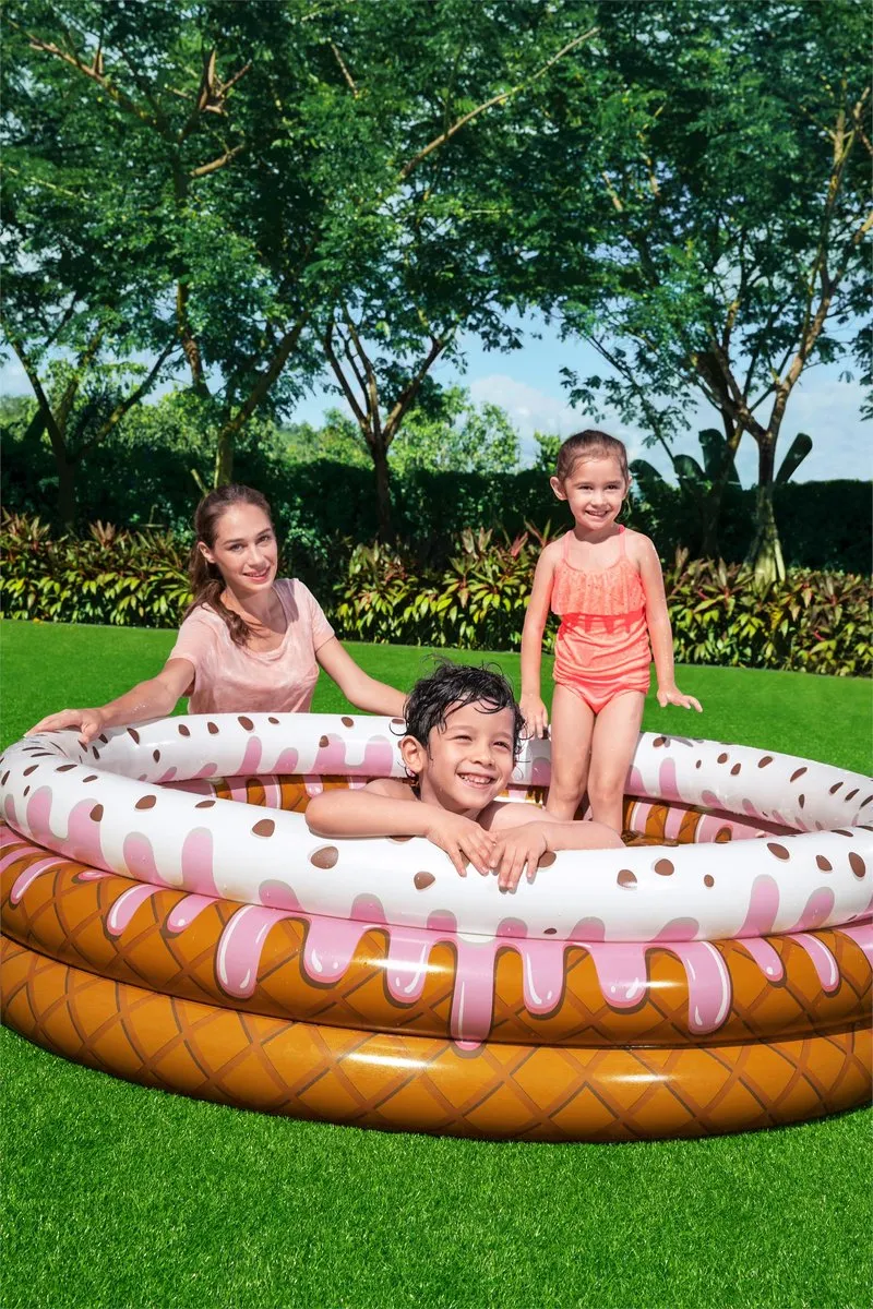 Bestway Cupcake Opblaas Zwembad 160cm - Roze/Bruin