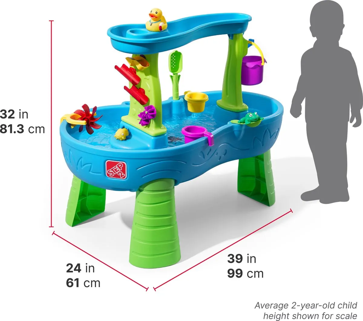 Step2 Rain Showers Splash Pond Watertafel - 13-delig Accessoires - Blauw/Groen