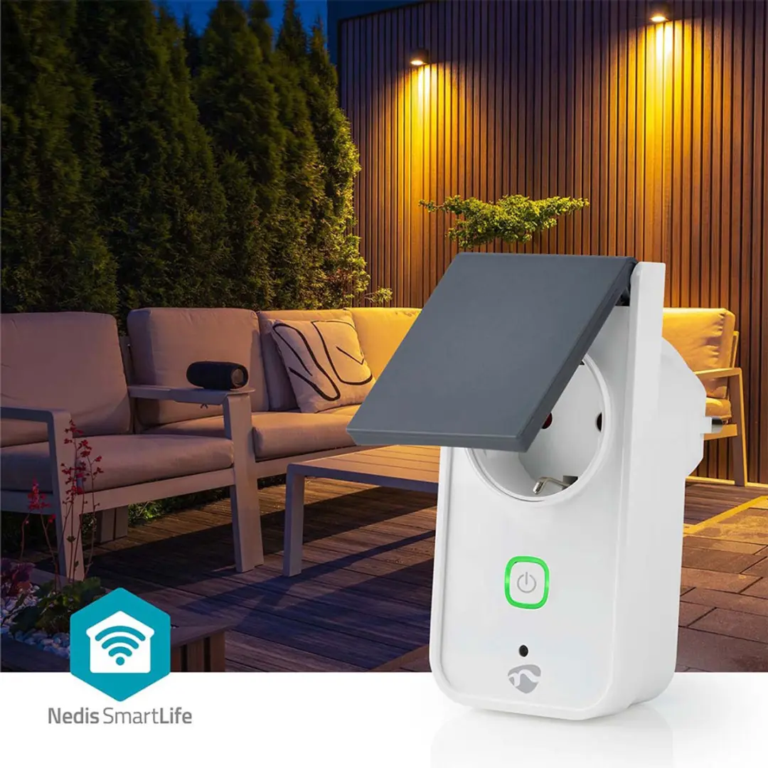 Nedis SmartLife Slimme Stekker Wi-Fi 3680W - IP44 - Grijs/Wit - afbeelding 6 van 6