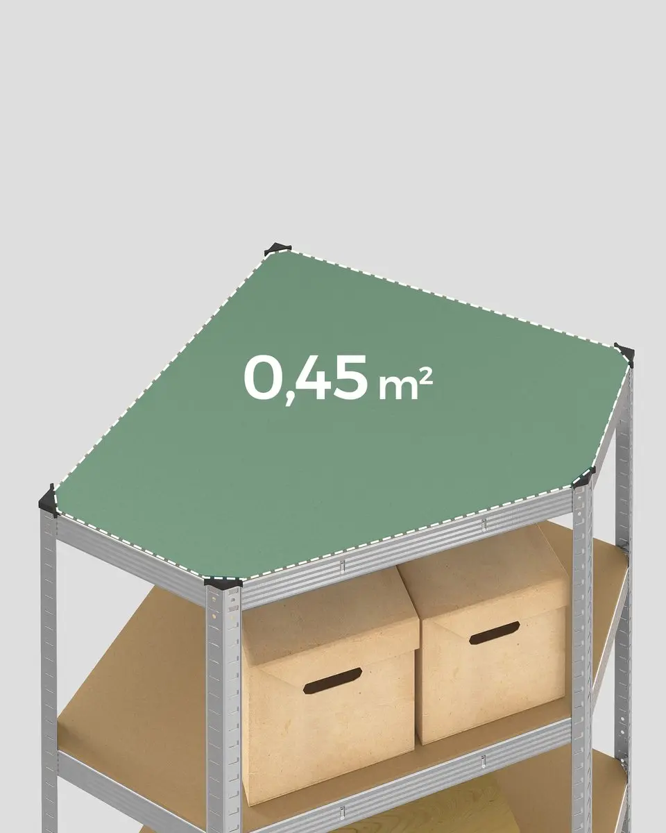 Songmics Stellingkast 5 Niveaus - Zilverkleurig