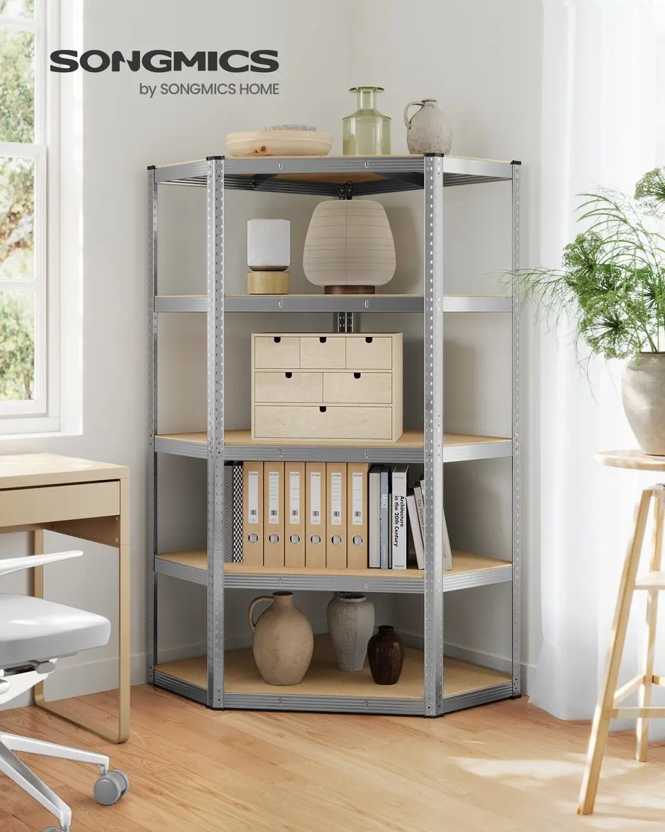 Songmics Stellingkast 5 Niveaus - Zilverkleurig