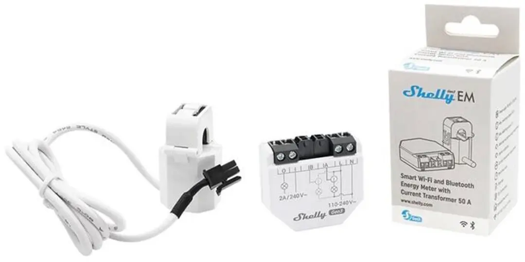 Shelly EM Gen3 S3EM-002CXCEU Elektriciteitsmeter - Wit/Grijs