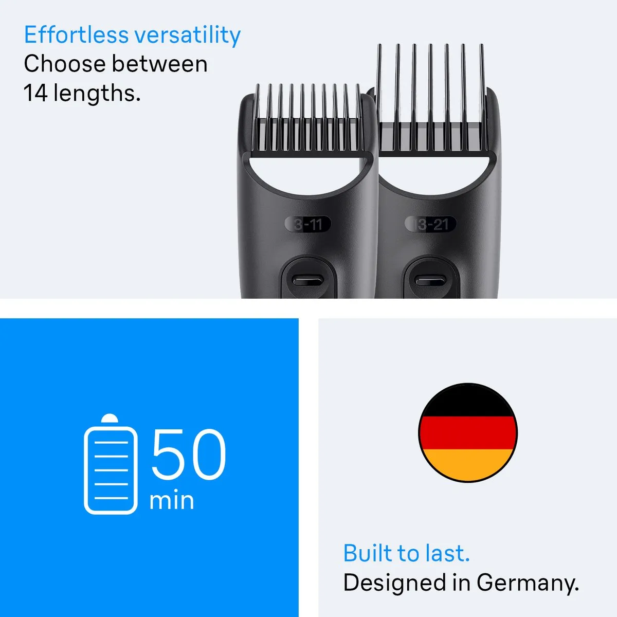 Braun AIO3500 Scheer-, knip- en trimapparaat - 4 accessoires - Zwart/Grijs