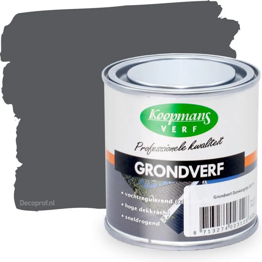 Koopmans Grondverf Donkergrijs 750ml