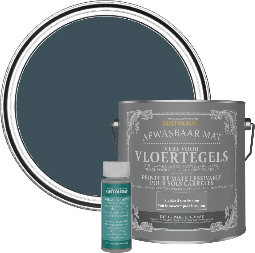 Rust-Oleum Donkerblauw Vloertegelverf Avondblauw 2,5L
