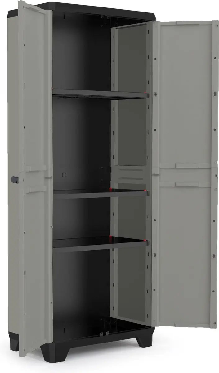 Keter Planet Hoge Kast 3 Planken 68x39x173cm Grijs/Zwart