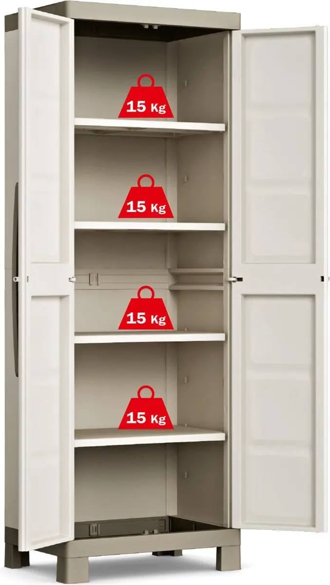Keter Excellence Opbergkast 4 Planken 45x65x182cm Beige/Taupe