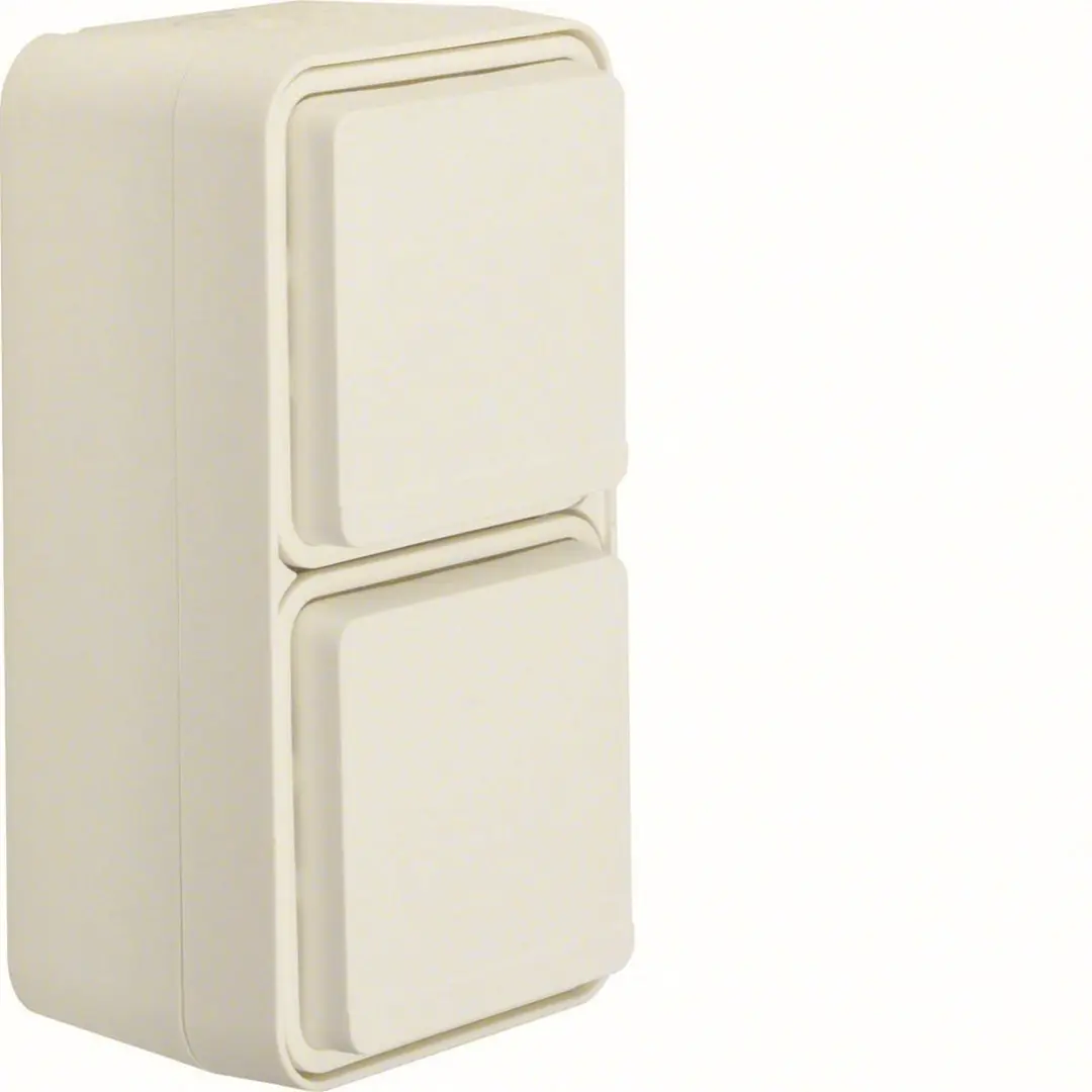 Hager BER WCD 2V Verticaal Wandcontactdoos