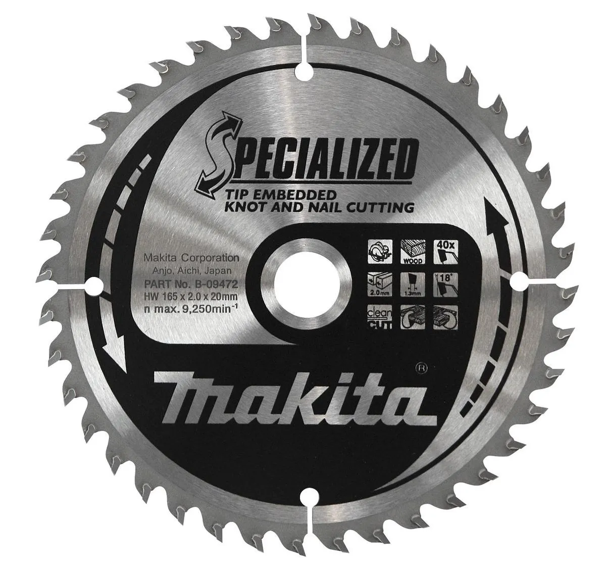 Makita B-09422 Cirkelzaagblad Hout 190mm