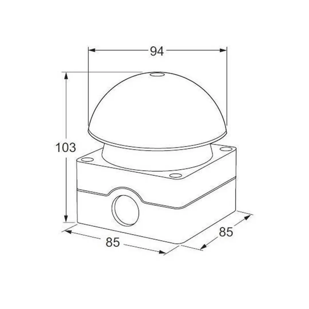 Eaton Slagdrukknop Paddestoel - Zwart IP65